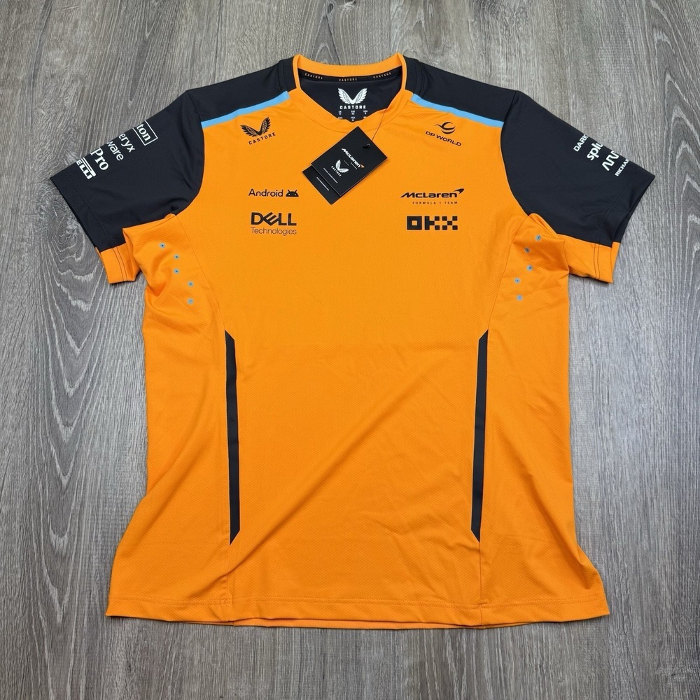 NWT Castore Official McLaren F1 Team Racing Set Up T-Shirt Women Size US 8